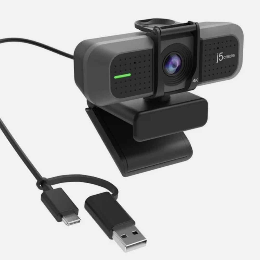 j5create USB 4K ULTRA HD Webcam Sensor Wide Angle Privacy Cov NIB Diagonal View